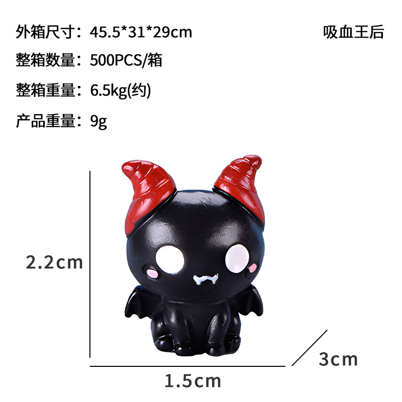 Nuevas decoraciones de Halloween transfronterizas: calabaza fantasma, lápiz de tumba con forma de murciélago vampiro, micro-paisaje de resina con sombrero mágico y calavera.