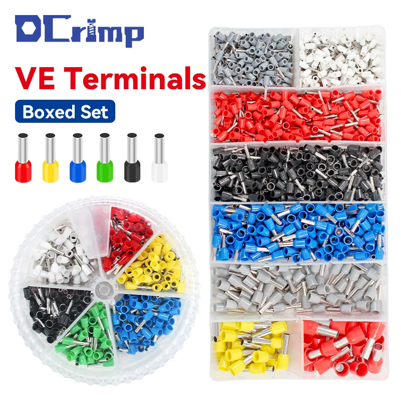 В штучной упаковке VE трубчатый клеммный набор европейская трубчатая клемма комбинированная клеммная клемма холодного прессования E полый штифт