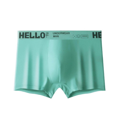 Men's underwear ice silk boys' boxer briefs pure cotton antibacterial youth sports large size boxer briefs