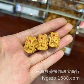 檀木九尾狐散珠手工DIY文玩佛珠饰品配饰手机链手链吊坠包挂项链