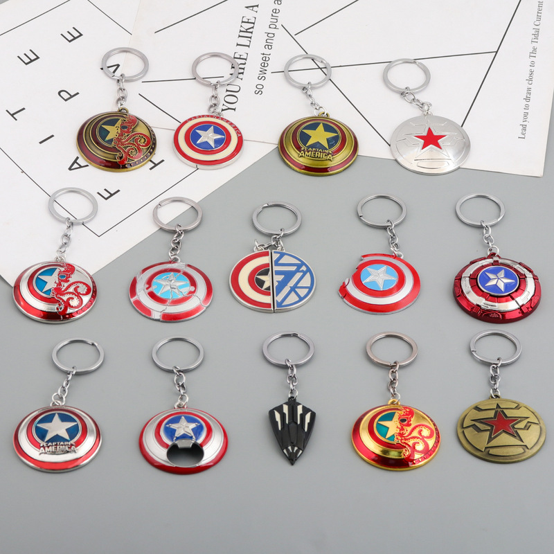 Cross-Border European and American Hot-Selling Avengers 4 Captain America Alloy Shield Keychain Car Pendant Wholesale Cross-Border European and American Hot-Selling Avengers 4 Captain America Alloy Shield Keychain Car Pendant Wholesale