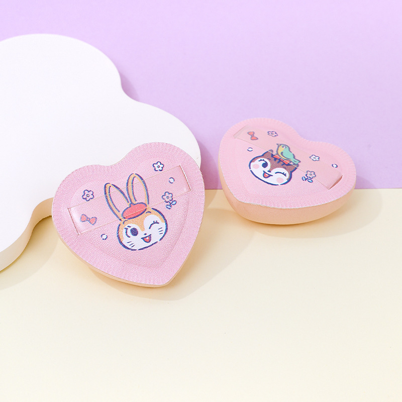 Fábrica personalizada amor malvavisco soplo de polvo cojín de aire seco y húmedo de doble uso sin polvo esponja de maquillaje de poliuretano huevo de belleza