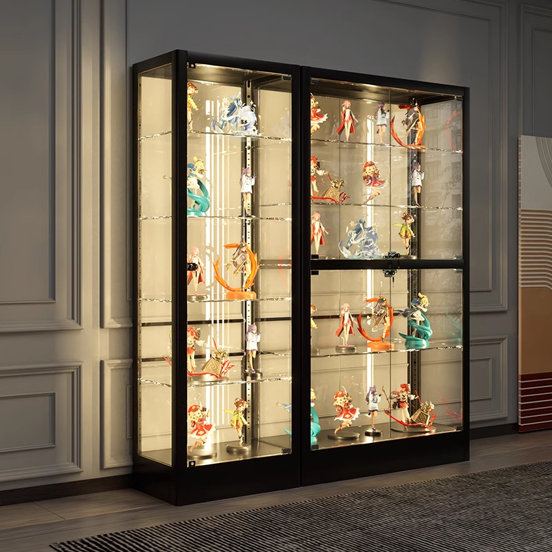 Lego Handheld Cabinet Display Cabinet Tempered Glass Cabinet with Light Household Dustproof Storage Shelf Toy Display Cabinet Wine Cabinet