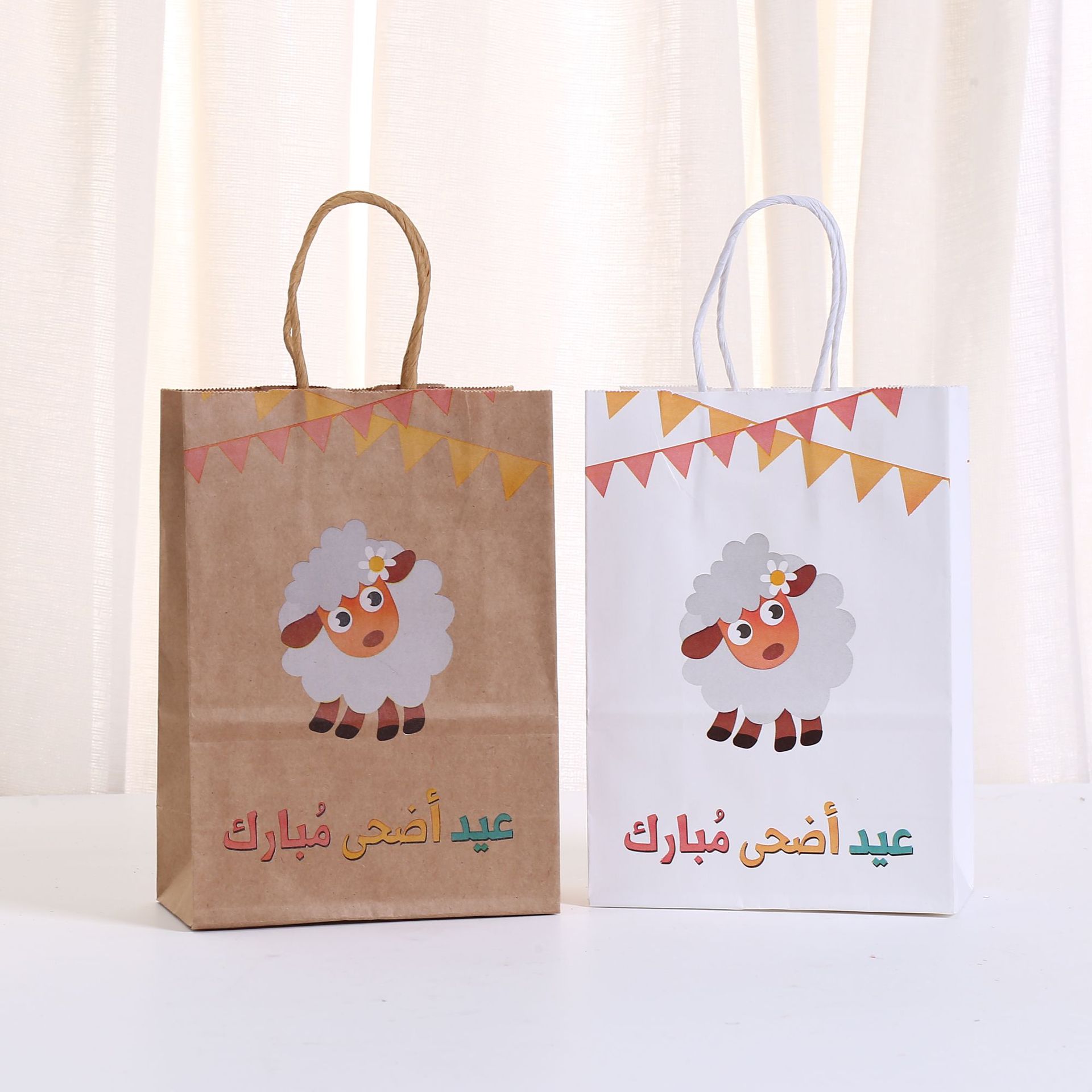 白羊宰牲中东印花牛皮纸纸袋动物派对礼品袋手提袋糖果包装袋批发