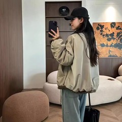 2025冬季新仿兔毛一体外套女仿皮草立领双面穿保暖派克服女宽松潮