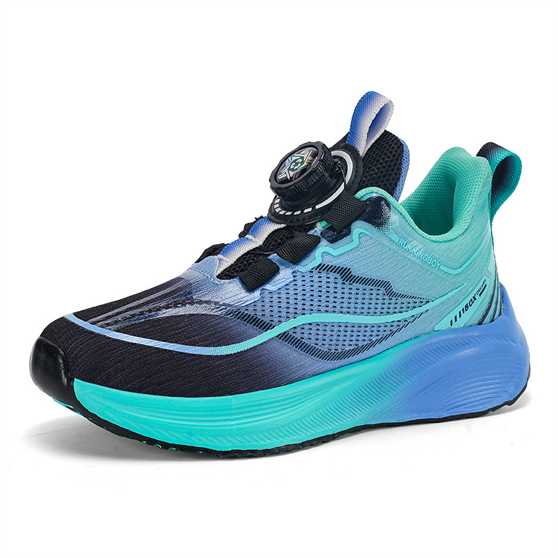 Zapatos de botón para niños, zapatos de corrida profesionales de carbono para estudiantes, redes transpirables, nuevos zapatos de entrenamiento para niños y niñas