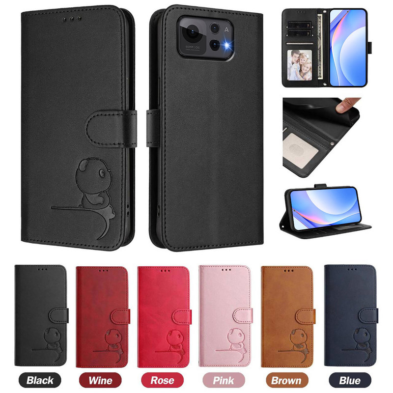 New Model Suitable for Asus Asus Zenfone 12/11/10 Red Panda Anti-Theft Card Flip Leather Case
