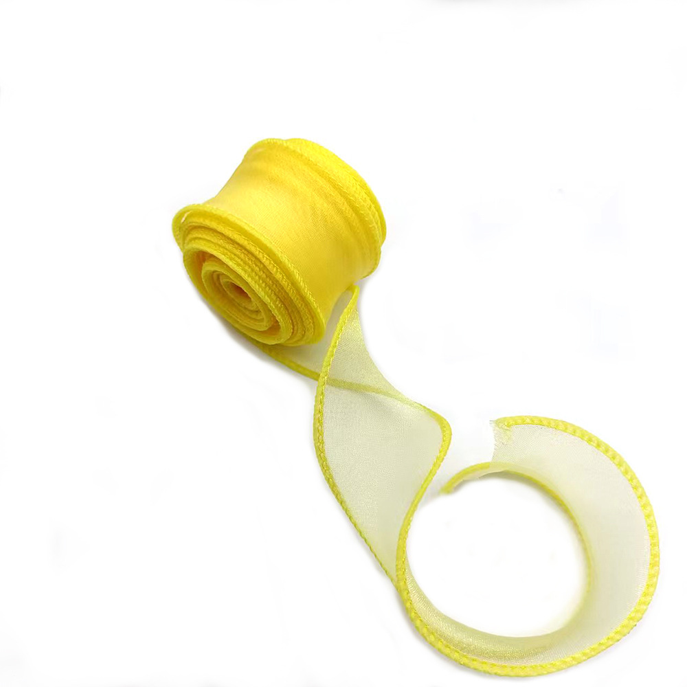 Una pieza de envío gratis 4cm * 10 yardas de tres hilos, embalaje de flores, cinta de regalo, ropa, tocado, lazo, cinta decorativa