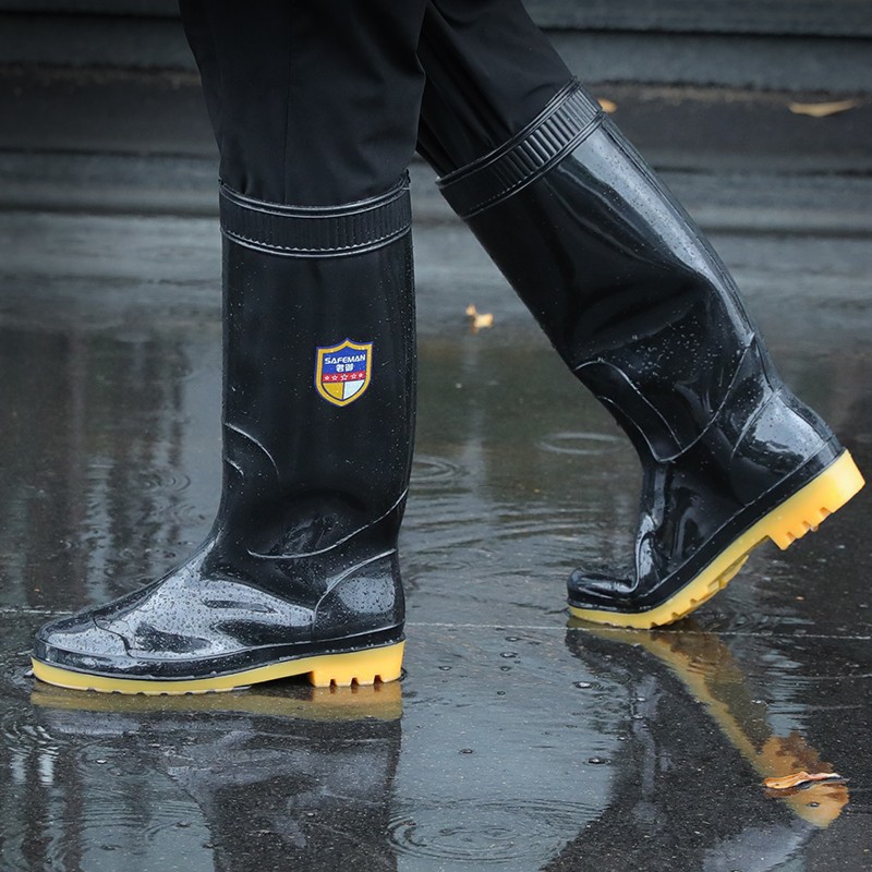 君御807高筒PVC雨靴牛筋底耐磨耐油防滑食品厂防水靴中筒男女水靴