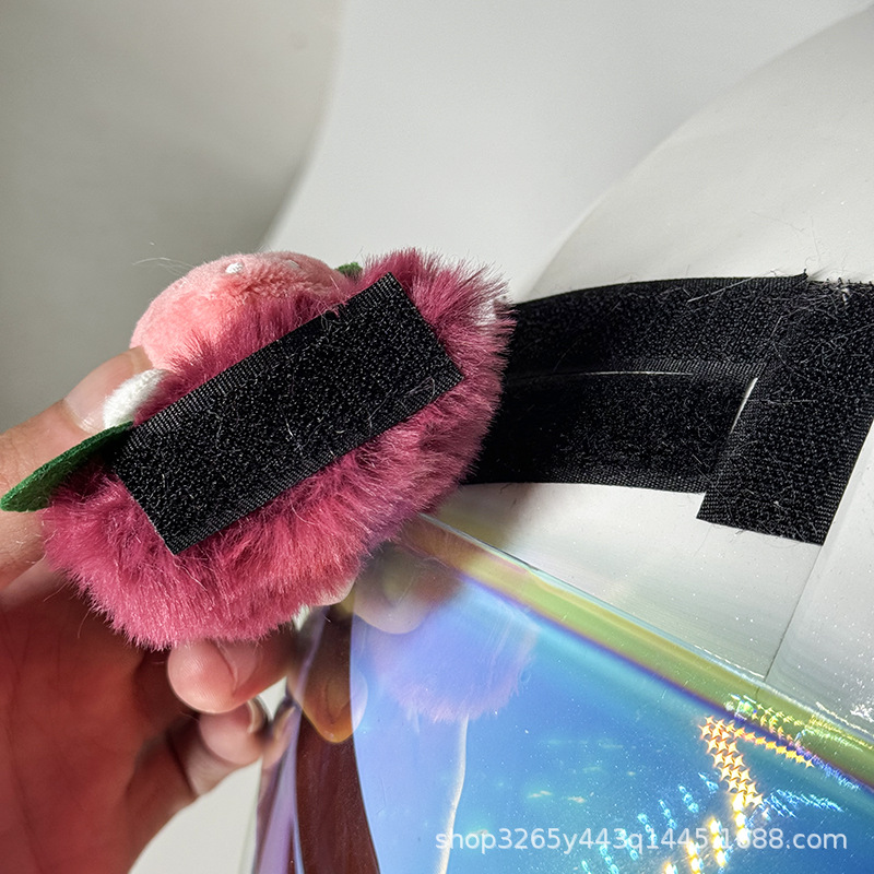 Helmet Decoration Cat Ears Electric Car Motorcycle Accessories Strawberry Bear Plush Ski Helmet Animal Ears Universal Removable