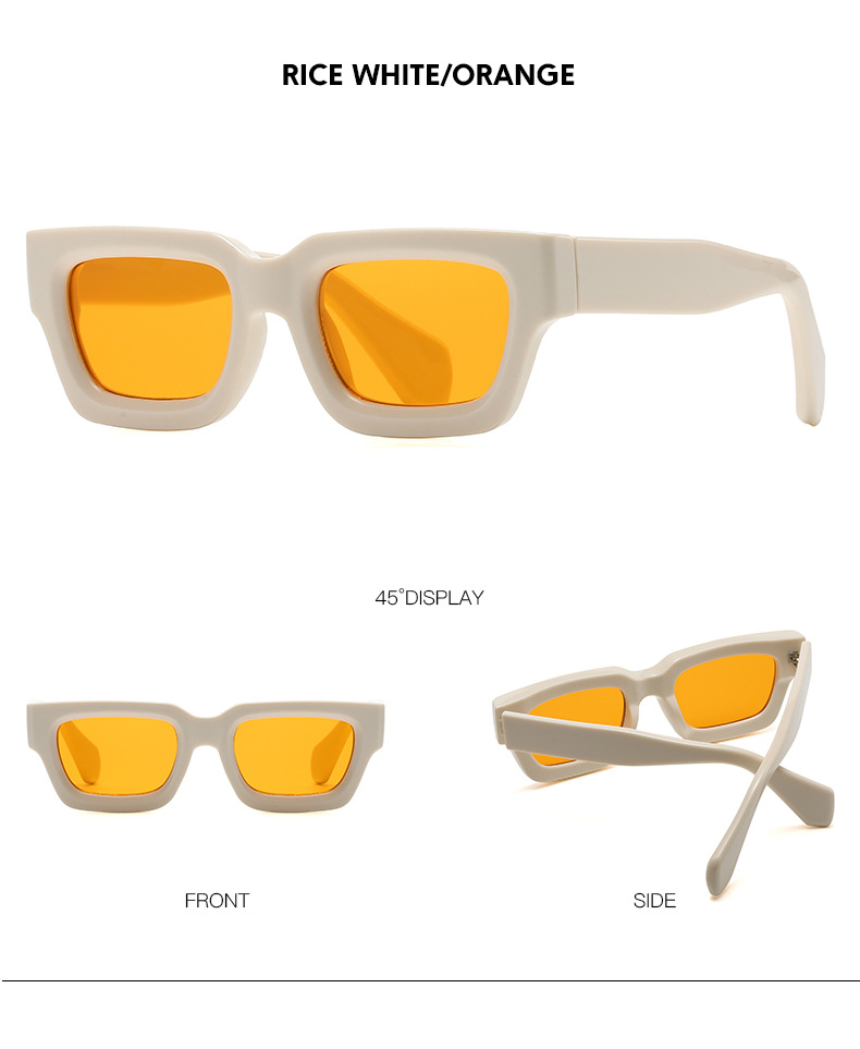 65g Weight Full Frame Glasses Structure Sunglasses Classification PC, UV400 Protection Lens Material Square Glasses Style Outdoor Occasion Solid Color Pattern Unisex Gender Fashion Style Grey, Black Color Fashion Solid Color PC UV400 Protection Square Full Frame Women's Sunglasses 6