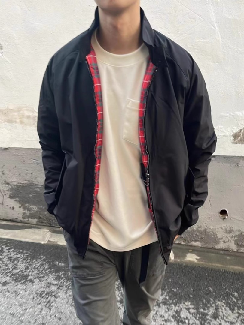 Chaqueta de vuelo de tipo duro retro americano casual con cuello alto todo fósforo Chaqueta de primavera y otoño para hombre Chaqueta de color sólido para hombre