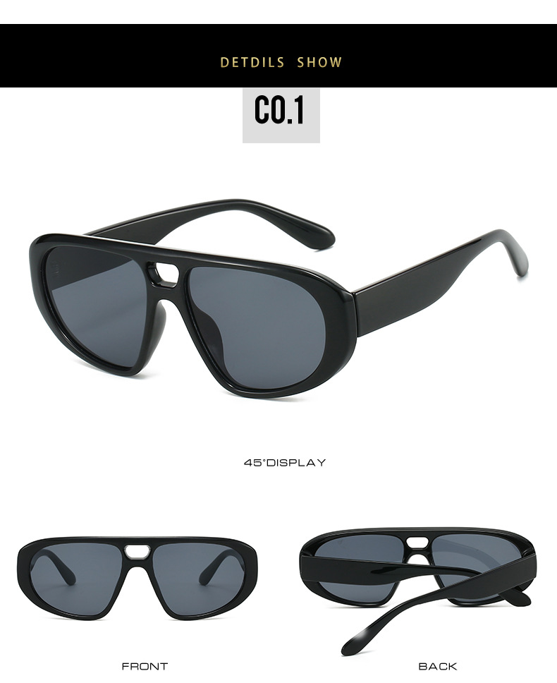 Trendy Aviator Toad Frame Sunglasses Retro High End Large Frame Anti Ultraviolet Sunglasses_voghion.com