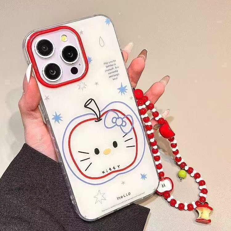 Línea de pintura al óleo de verano Apple KT cat para Apple 15Pro/16Pro funda para teléfono móvil 14 femenino 13 simple 16PM