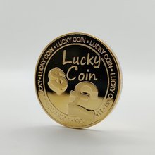 俄罗斯幸运币lucky coin镀金纪念币 收藏币四叶草硬币金币纪念章