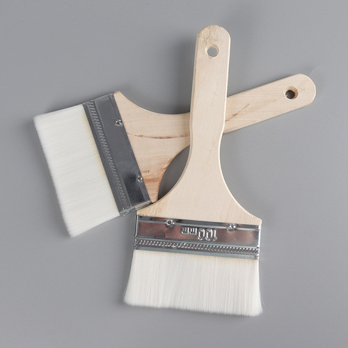 Brush wool soft bristles non-shedding wholesale barbecue brush latex paint water-based paint household 2-inch wooden handle wool brush