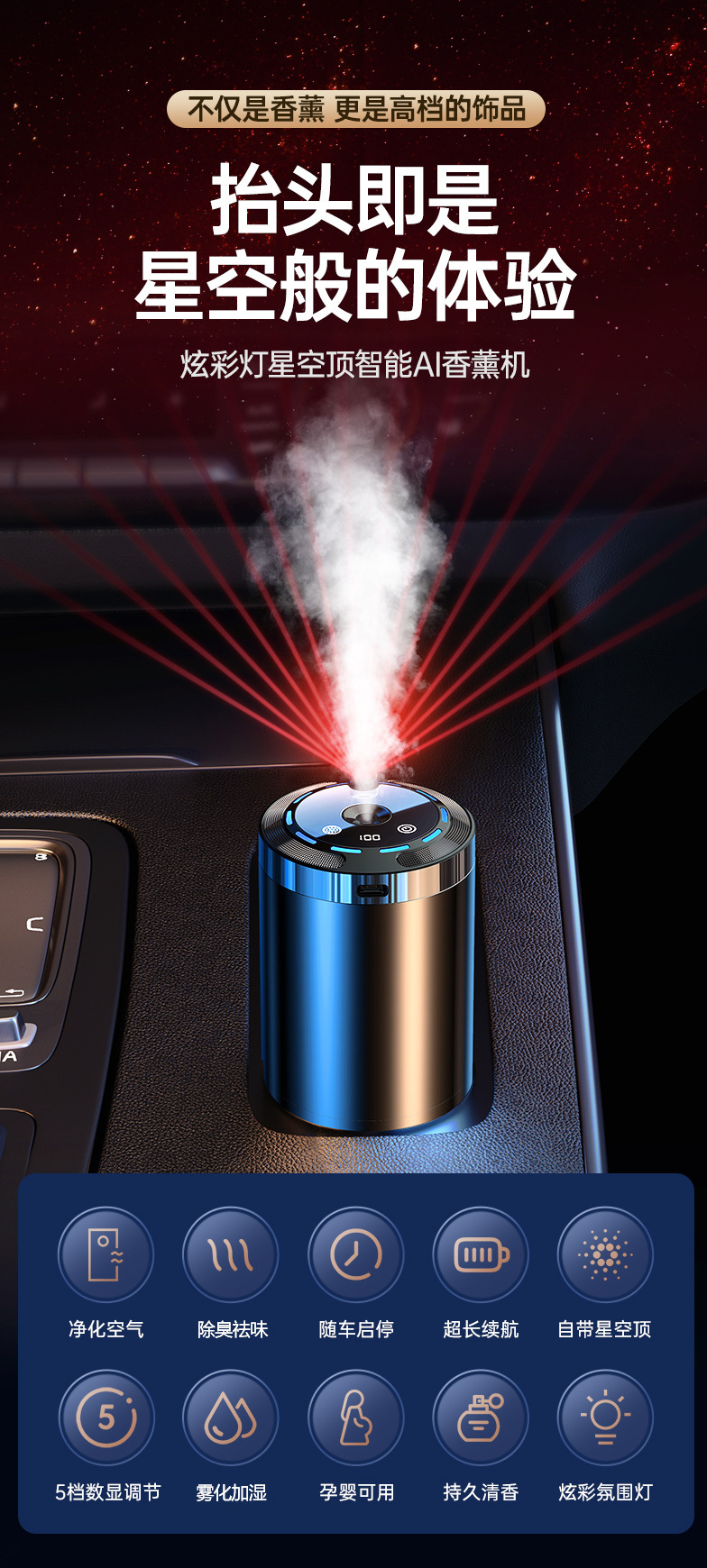 Car Air Freshener to Remove Odors, Car Interior Perfume Ornament, Long-Lasting Light Fragrance, High-End Fragrance, Premium Fragrance Factory