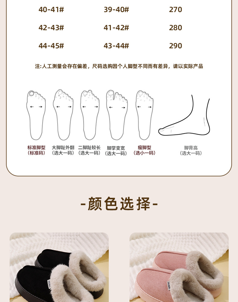 2025 New home Baotou cotton slippers for women in autumn and winter, suede indoor winter thick-soled home slippers for men pic 16