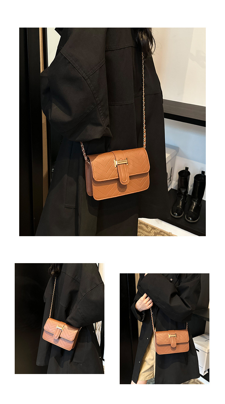 High-end texture checkered tattoo line small bag for women, 2024 new style, simple and trendy, versatile chain single-shoulder crossbody bag undefined