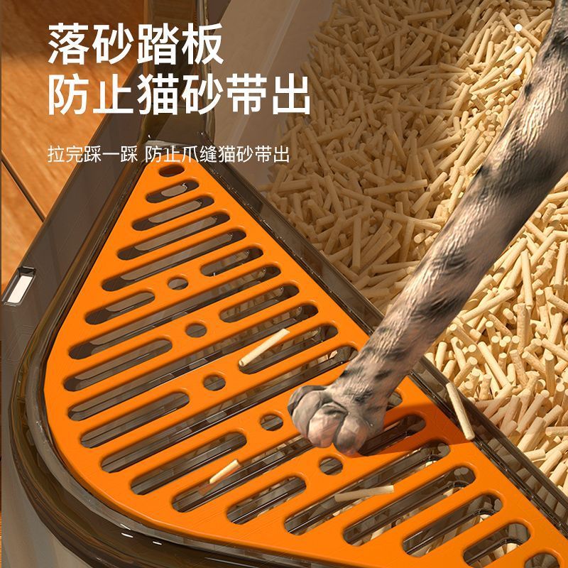 猫砂盆超大号防外溅巨无霸封闭式猫砂盆特大防带出半封闭猫厕所|undefined