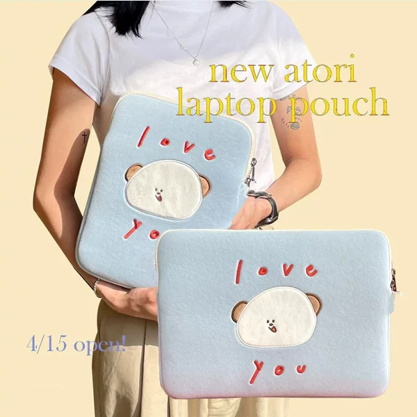 Korean inner bag cartoon meat group puppy 11 hand women's IPAD storage bag 13 inch 15 inch tablet computer bag