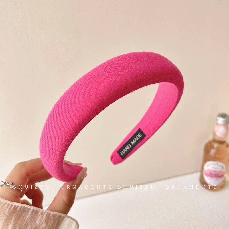 Rosado para mujeres 2025 nuevo cráneo alto borde ancho dulce paquete de cabello pequeño viento fragancia temperamento para el cabello al por mayor