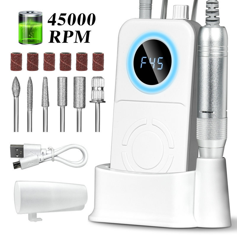 amolador de uñas portátil 45000RPM amolador de almacenamiento de alta rotación amolador de uñas pulido amolador de uñas transfronterizo