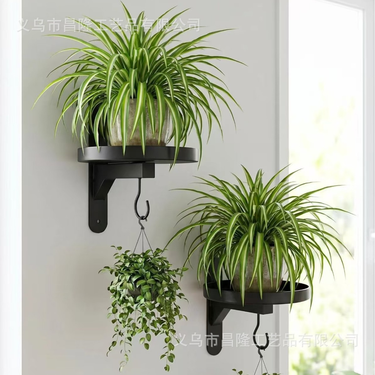 Transfronterizo 2026 nuevo marco de plantas de pared colgante de plantas de pared colgante de maceta de flores campana de viento marco de flores multifuncional