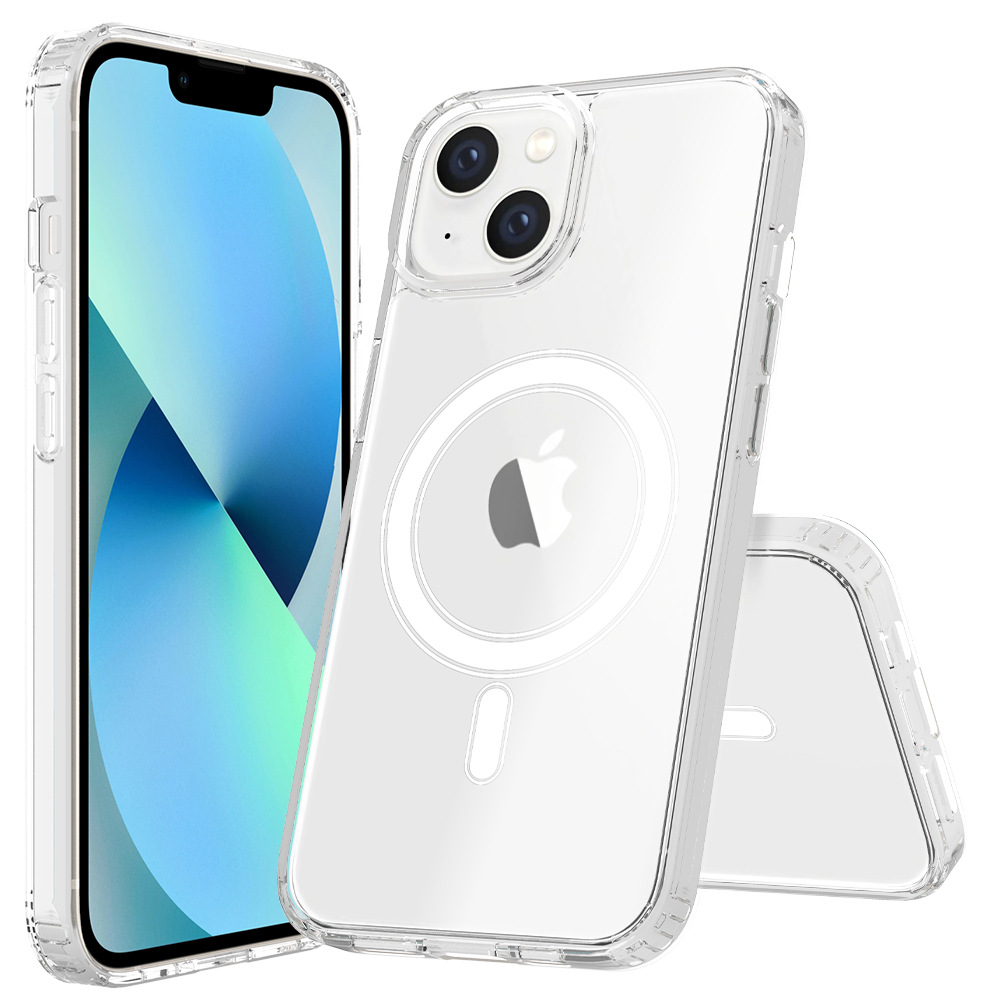 Funda transparente personalizada para teléfono móvil iPhone14 Promax, funda protectora MagSafe magnética inalámbrica para Apple 16