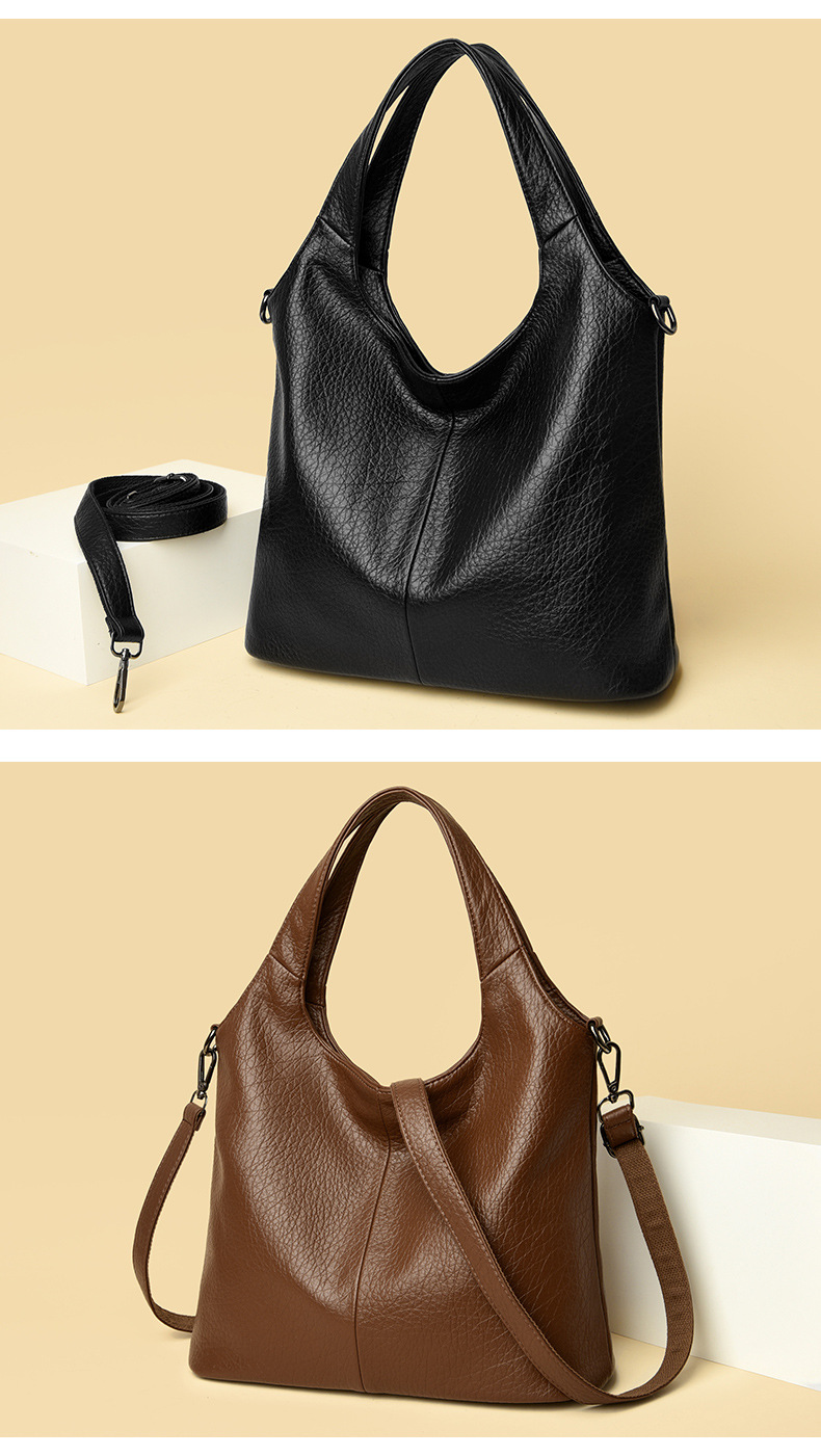 Borsa da donna, borsa nera grande, nuova borsa tote da donna, borsa versatile sotto le ascelle, borsa a tracolla monospalla di grande capacità_voghion.com