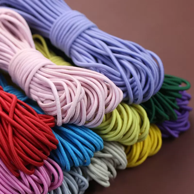 彩色弹力圆松紧绳服装家纺辅料黑白色圆形弹力耐用发绳拉伸松紧绳