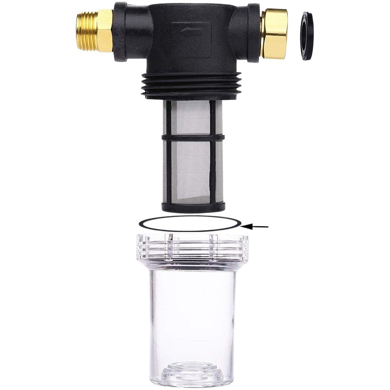 Máquina de limpieza de alta presión transfronteriza Filtro frontal 3/4 tubo de agua de jardín Filtro de malla metálica Filtro de grifo