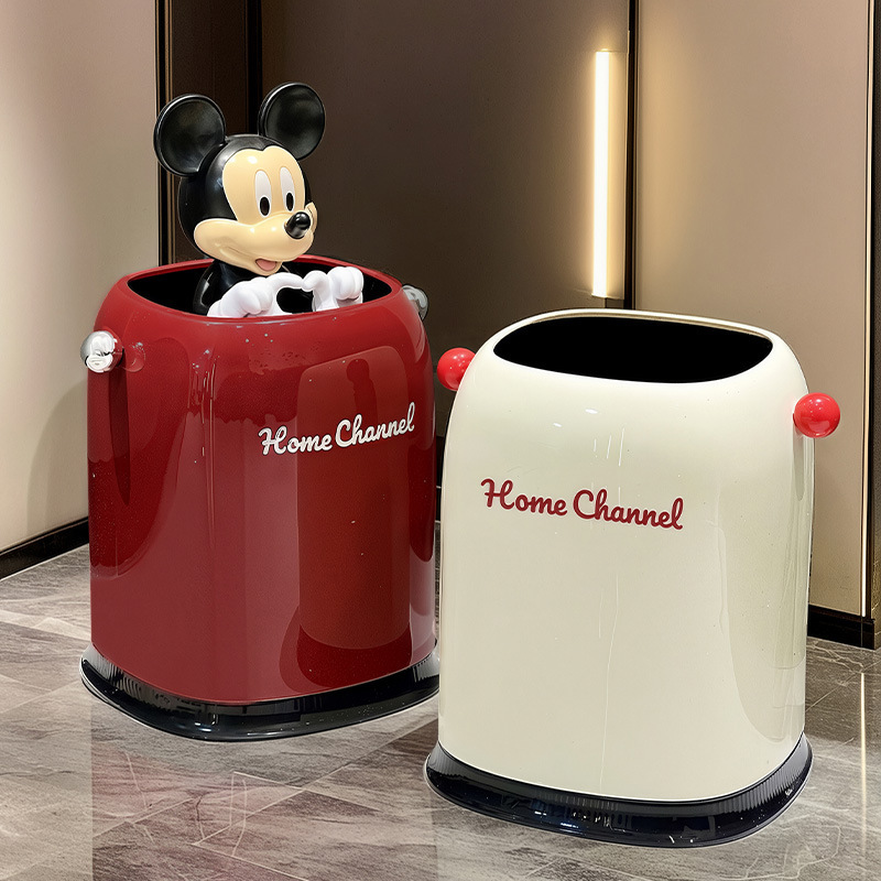 High-End Desktop Trash Can Household Double-Bucket Square High-Value Bedroom Bathroom Waste Paper Basket Trash Can