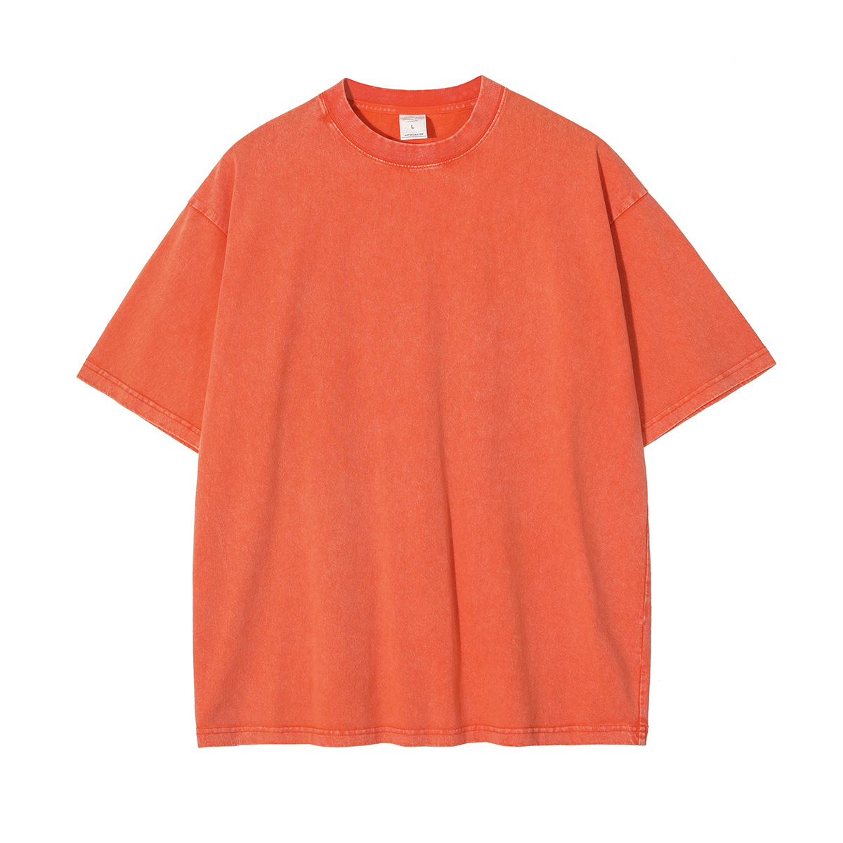 Nueva camiseta de manga corta para hombre, teñida con cera, estilo vintage, de marca americana de moda, retro, oversize, para parejas.