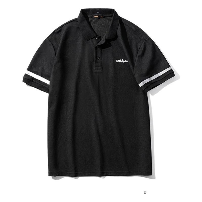 Marca de moda más tamaño de los hombres más el tamaño Polo de los hombres suelta casual bordado solapa manga corta Polo camisa