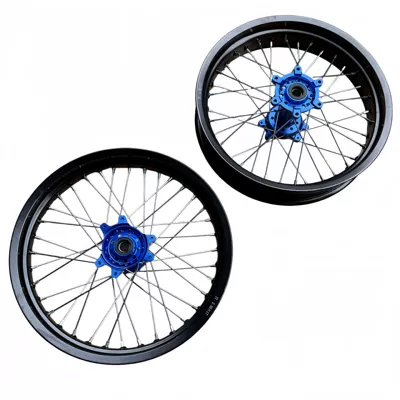 slick tire wheel hub assembly with: Motorcycle wheel hub - front-and-rear-wheel-hubs-are-blue