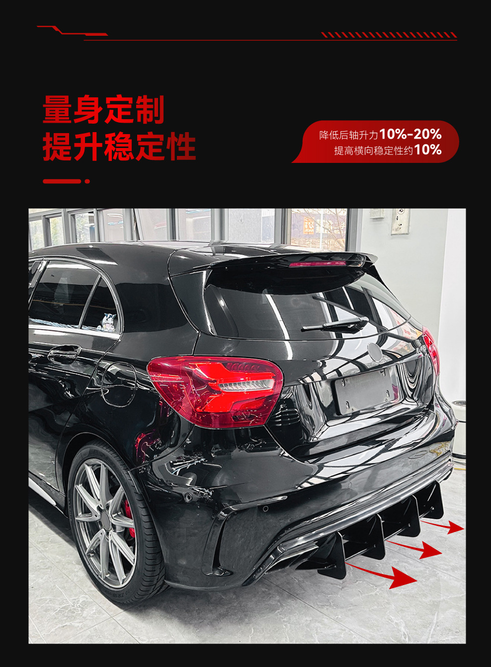 Applicable to 2013-2018 Mercedes-Benz A- Class w176 a45 amg tail lip rear lip rear blade spoiler cross-border modification