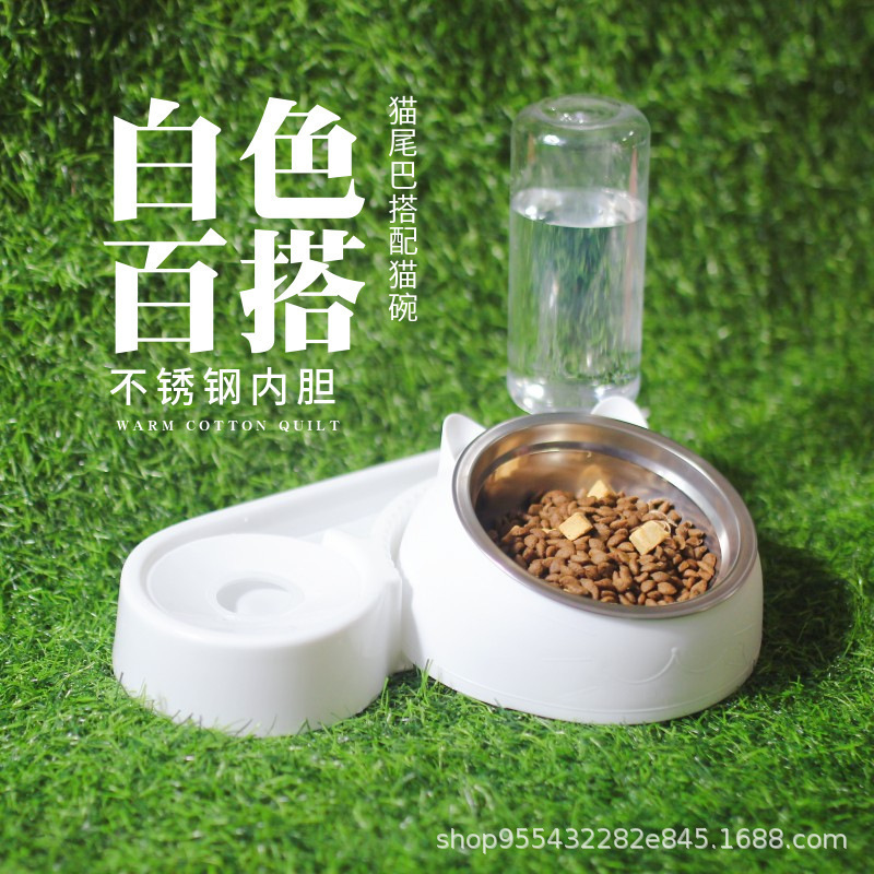 Tazón para mascotas Tazón doble de cerámica Bebida automática Tazón para comida para perros Teddy Tazón para arroz Bebida para mascotas Alimentador para perros Gato