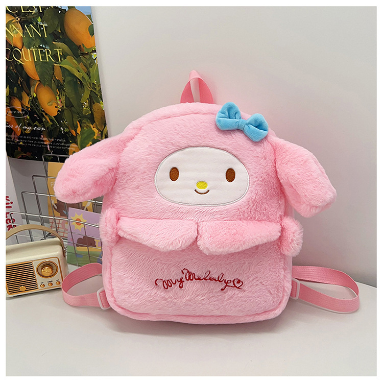 Sanrio bolsas de peluche Melody mochila bolsas de dibujos animados para niños Kapibara juguetes de peluche mochila exterior