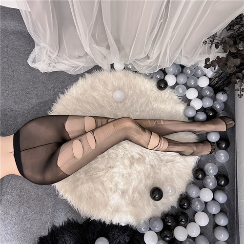 Night Spring Breeze Sexy Lingerie Women's Sexy Stockings Nightclub Hand-Teared Socks Any Pull Pantyhose Thin Open Socks