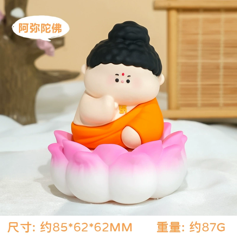 Маленькие ночники вместе с маленьким бодхисатвой, милые Buddhist украшения пейзажной зоны храмовые украшения не волнуйтесь за падающие игрушки