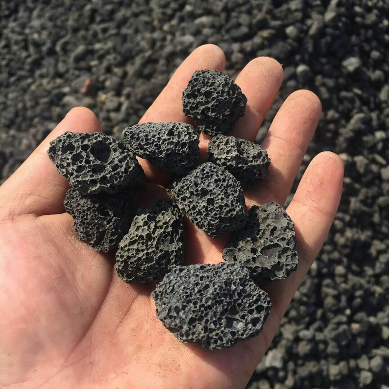 现货批发火山岩 园林造景大块黑色 红色火山石 多肉铺面火山石