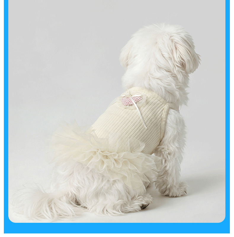 Robe d'été pour chien et chat en dentelle anti-poils_voghion.com