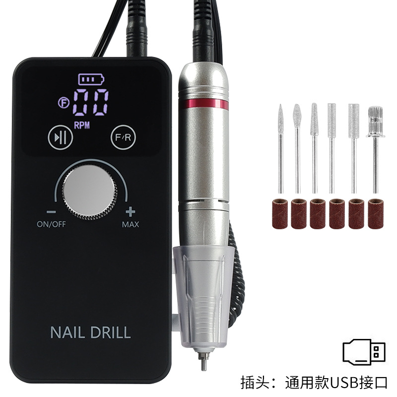 Removedor de esmalte de uñas transfronterizo V5, pulidora recargable portátil, herramienta de manicura profesional, máquina pulidora de uñas.