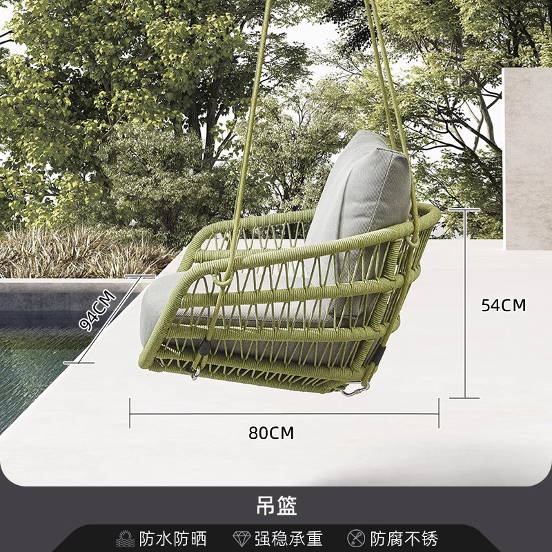 Sofá de patio impermeable al aire libre teca caña sofá jardín al aire libre residencial ocio simple combinación de madera sólida