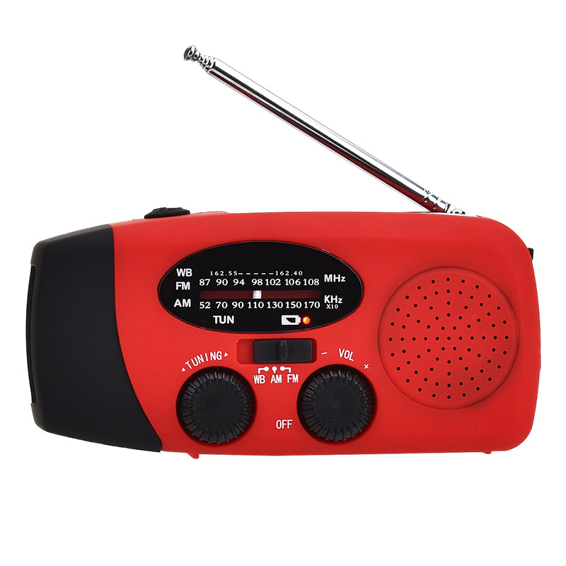 Radio de emergencia multifuncional de Amazon generadora de energía manual radio solar al aire libre linterna de carga de emergencia