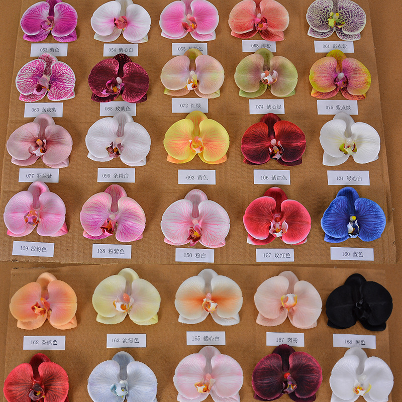 Phalaenopsis Flower Head Artificial Flower Handmade DIY Bouquet Accessories Wedding Decoration Landscaping Home Furnishings Cross-Border Wholesale
