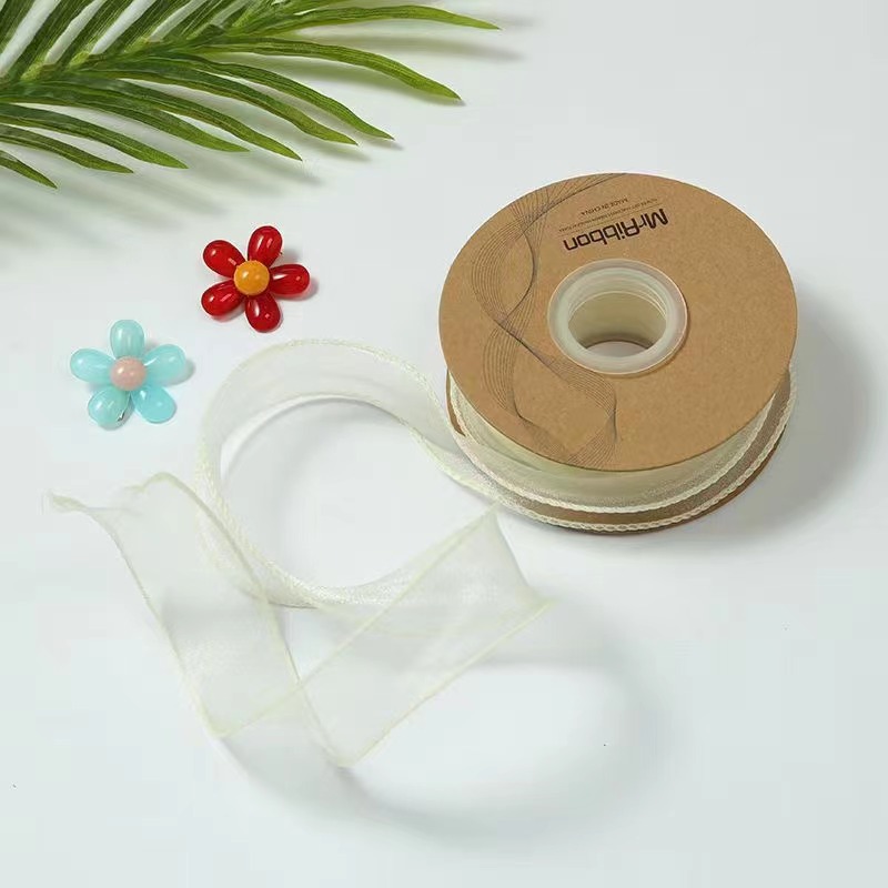 4cm雪纱婚礼彩带鱼尾纱 DIY韩版涤纶织带蝴蝶结丝带厂家直供详情图9