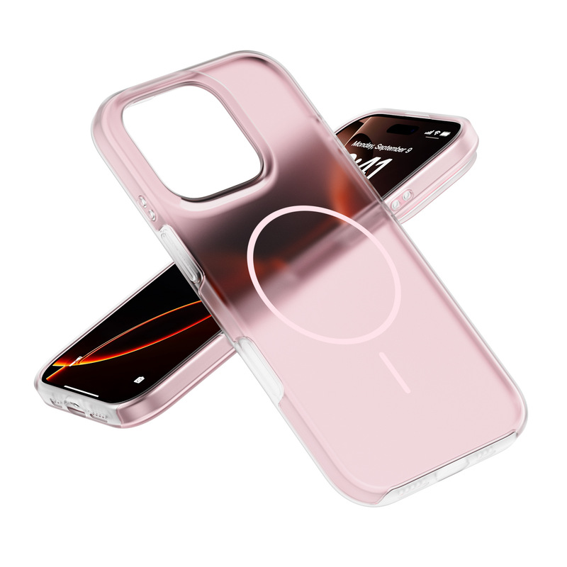 IPhone16Pro半透明磁気吸引携帯ケース一体式撮影ボタン液体シリコン携帯ケースを適用|undefined