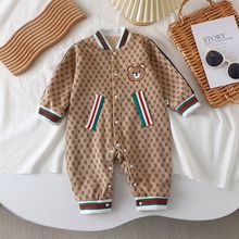 宝宝纯棉连体衣秋款婴儿衣服爬爬服婴幼儿秋冬款外出服0-3岁哈衣